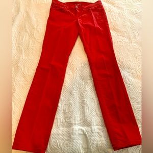 Red cotton pants by Ann Taylor Loft.